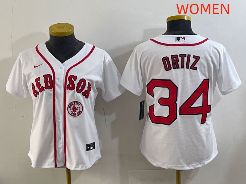 Women 2025 Boston Red Sox #34 Ortiz White Game Nike MLB Jersey style 2->women mlb jersey->Women Jersey